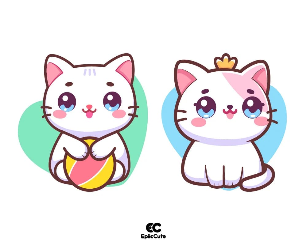 การ์ตูนน้องแมวตากลมโตน่ารัก น่ากอด - view 1