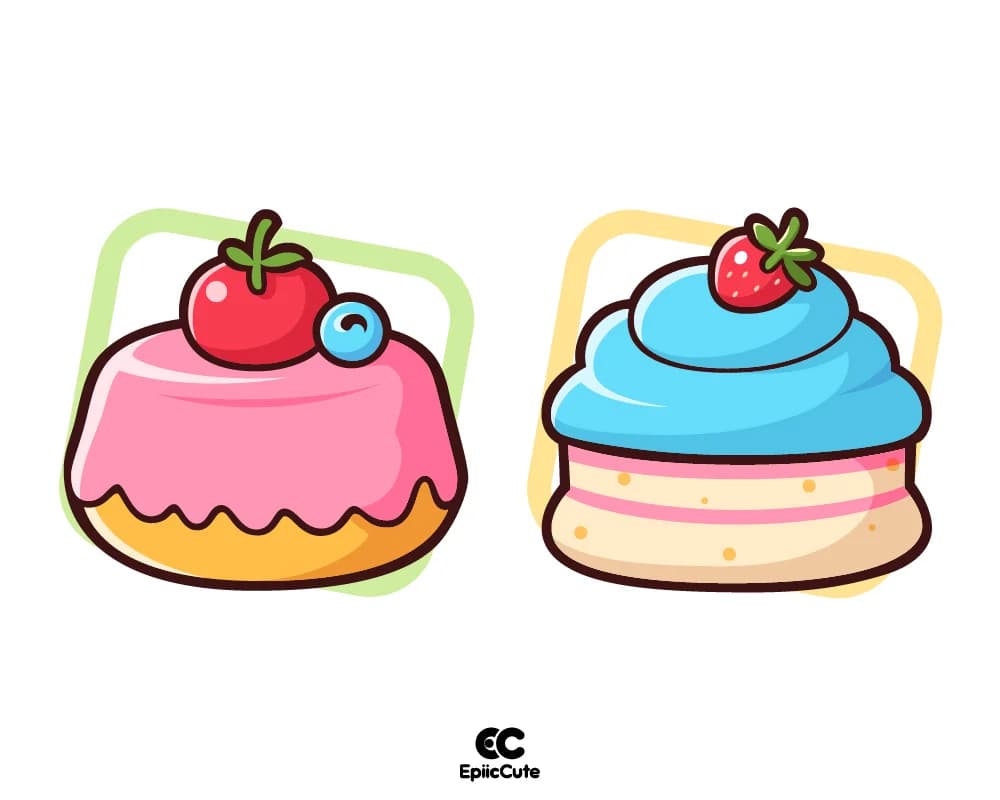 ขนมเค้กสตรอว์เบอร์รี่และวีปครีม สีสดใส แสนอร่อย น่ารับประทาน - view 1
