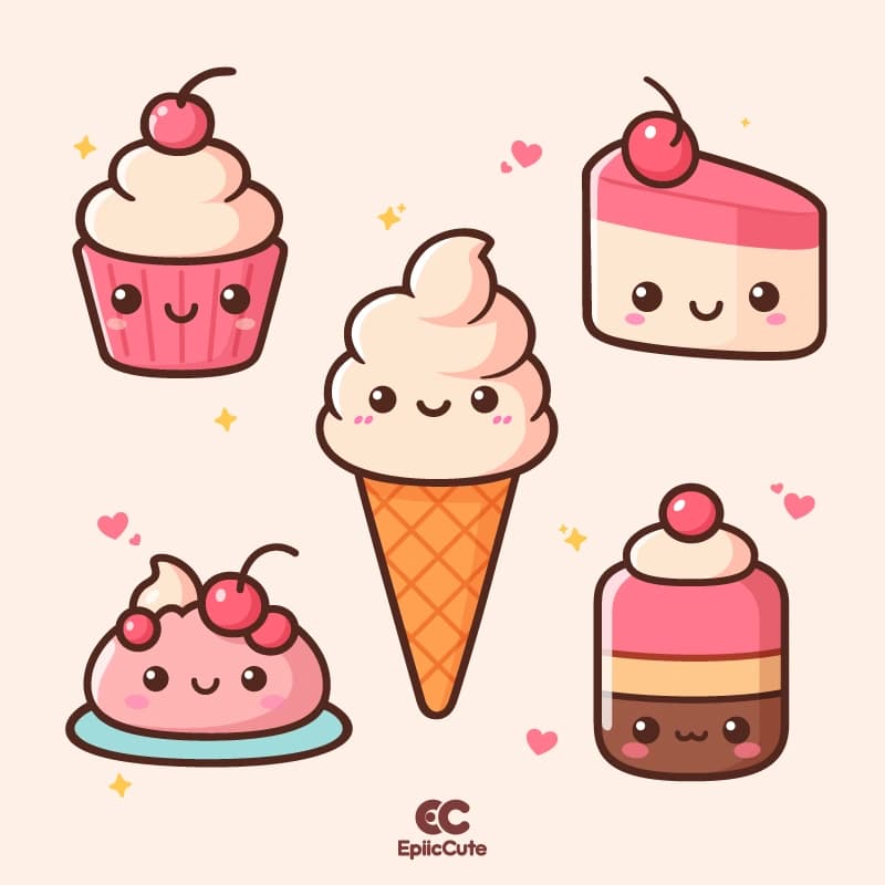 ขนมหวานคัพเค้ก ไอศกรีม โมจิ น่ารัก น่าอร่อย - view 1