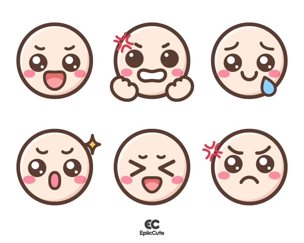 ใบหน้าอีโมจิน่ารักๆ ในอารมณ์ต่างๆ - view 1