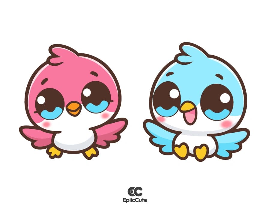สติกเกอร์นกน้อยโชว์กางปีกโพสท่า ยิ้มแย้มสดใส น่ารักฝุดๆ - view 1